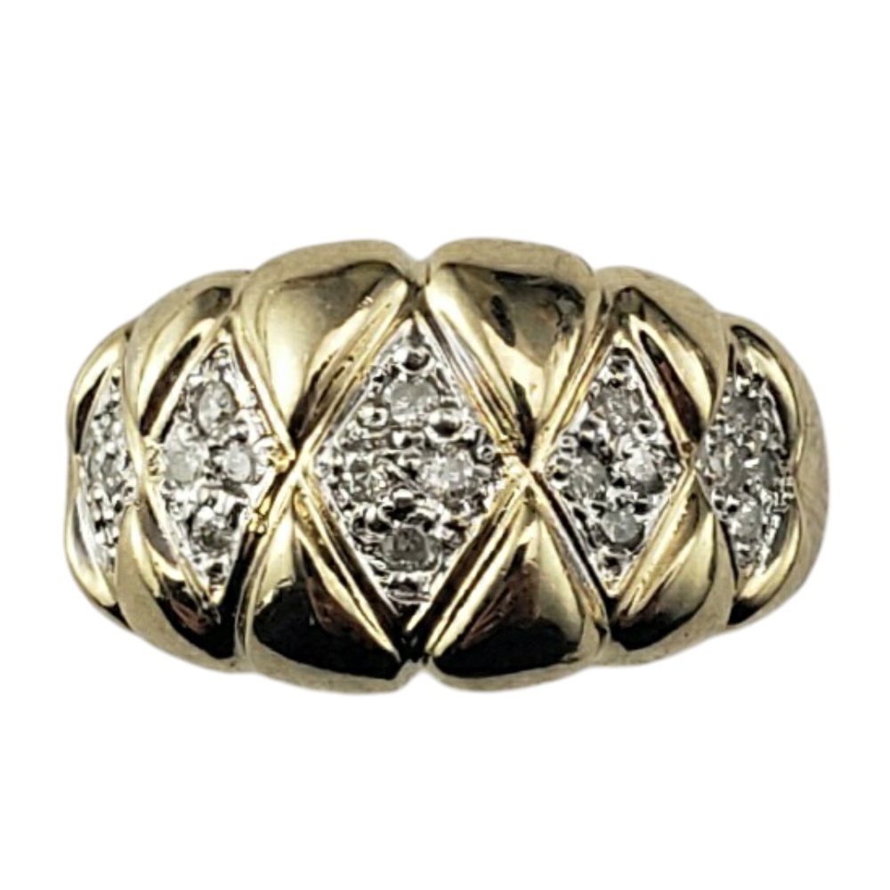 14 Karat Yellow Gold and Diamond Band Ring Size 6 #20706
